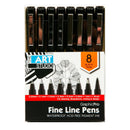 Dark Orange The Art Studio Black Waterproof Pigment Liner Pens, 8pk Pens and Markers