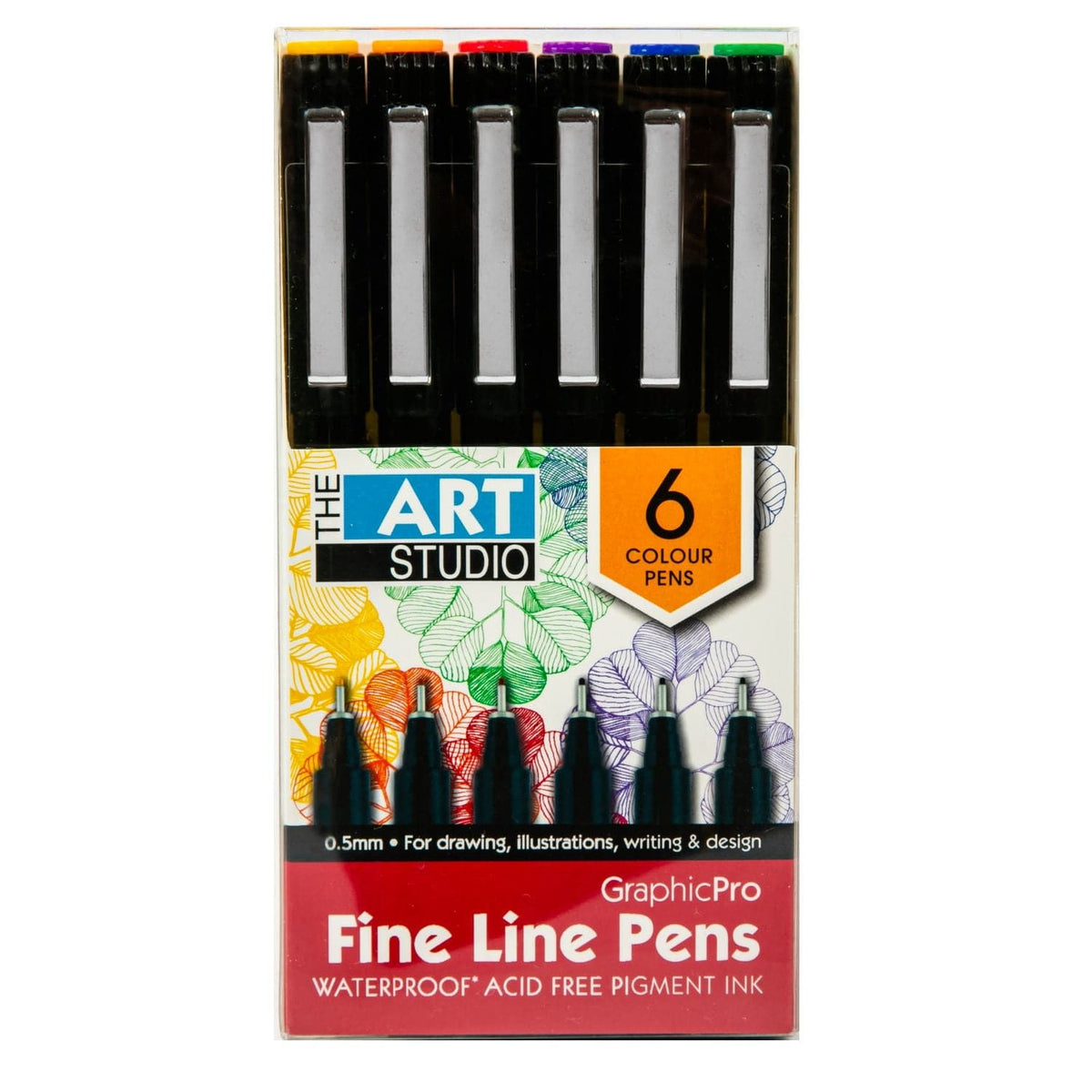 Dark Orange The Art Studio Graphic Pro 0.5mm Fine Line Pens (6 Pack) Pens and Markers