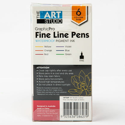 Dark Slate Gray The Art Studio Graphic Pro 0.5mm Fine Line Pens (6 Pack) Pens and Markers