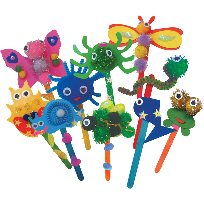 Coral Art Star Make Your Own Bug Stick Puppets Kids Craft Kits
