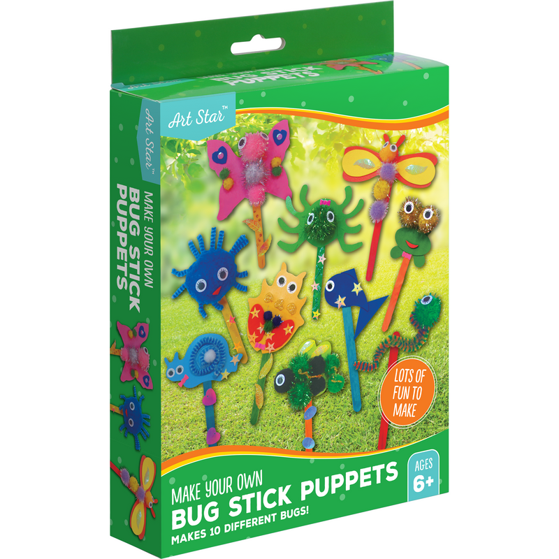 Sea Green Art Star Make Your Own Bug Stick Puppets Kids Craft Kits
