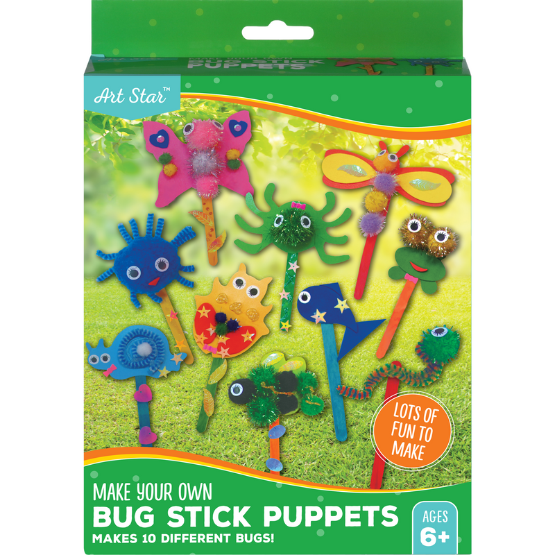 Dark Khaki Art Star Make Your Own Bug Stick Puppets Kids Craft Kits