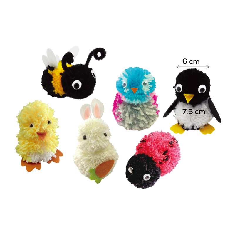 Dark Slate Gray Art Star Make Your Own Pom Pom Animals Kit Makes 6 Kids Craft Kits