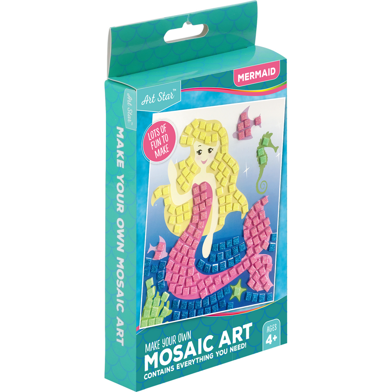 Light Sea Green Art Star Make Your Own Foam Mosaic Mermaid Kids Craft Kits