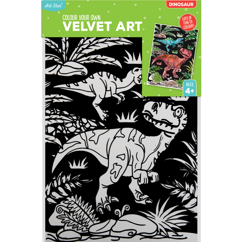 Gray Art Star Colour Your Own Velvet Art Dinosaurs Kids Craft Kits