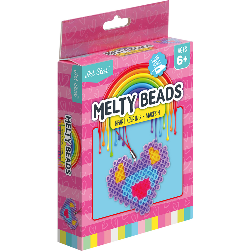 Rosy Brown Art Star Melty Beads Heart Keyring Kit Kids Craft Kits