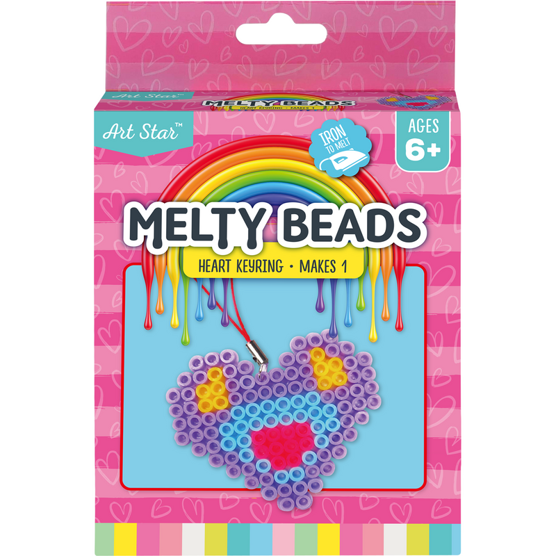 Pale Violet Red Art Star Melty Beads Heart Keyring Kit Kids Craft Kits