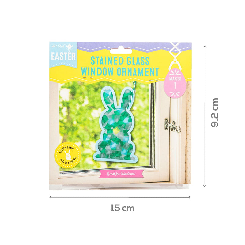 Yellow Green Art Star Easter Bunny Stained Glass Effect Makes 1 Easter