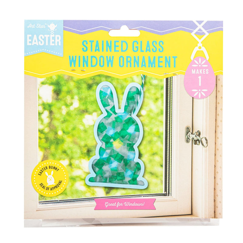 Yellow Green Art Star Easter Bunny Stained Glass Effect Makes 1 Easter