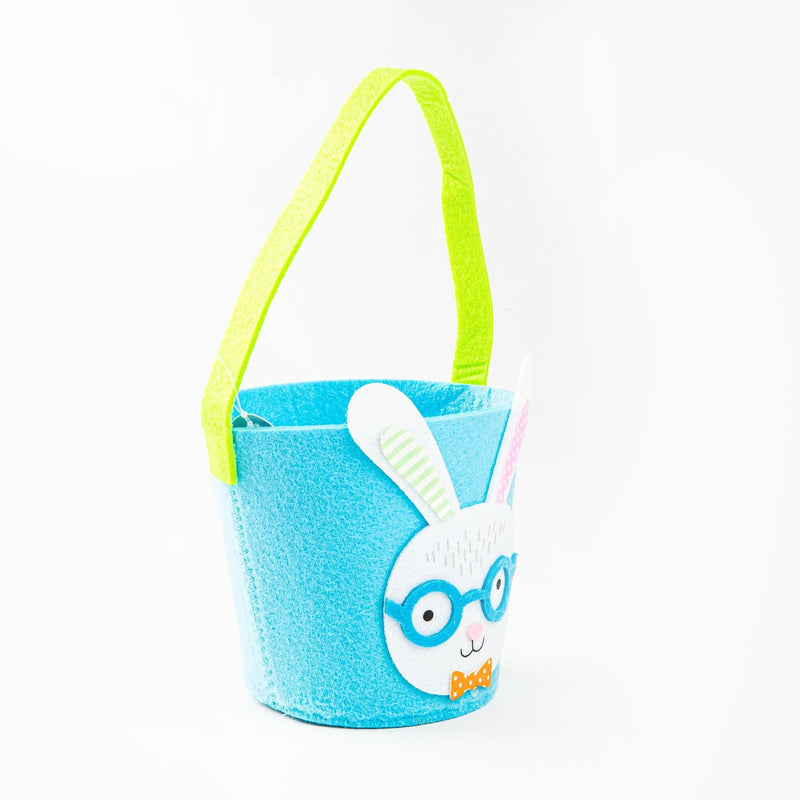 Turquoise Art Star Easter Boy Bunny Egg Hunt Felt Basket Easter