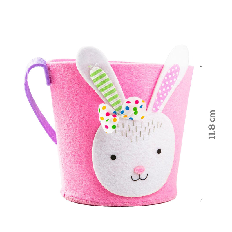 Hot Pink Art Star Easter Girl Bunny Egg Hunt Felt Basket Easter