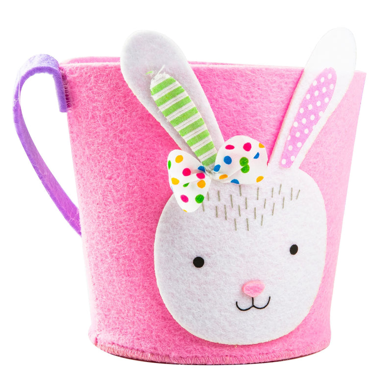 Hot Pink Art Star Easter Girl Bunny Egg Hunt Felt Basket Easter