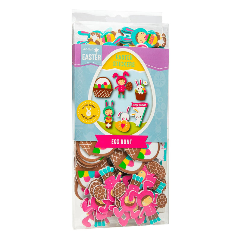 Deep Pink Art Star Easter Foam Stickers Egg Hunt 27g Easter