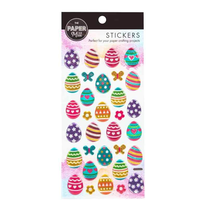 Maroon The Paper Mill Easter Glitter Epoxy Stickers - Easter Eggs Easter