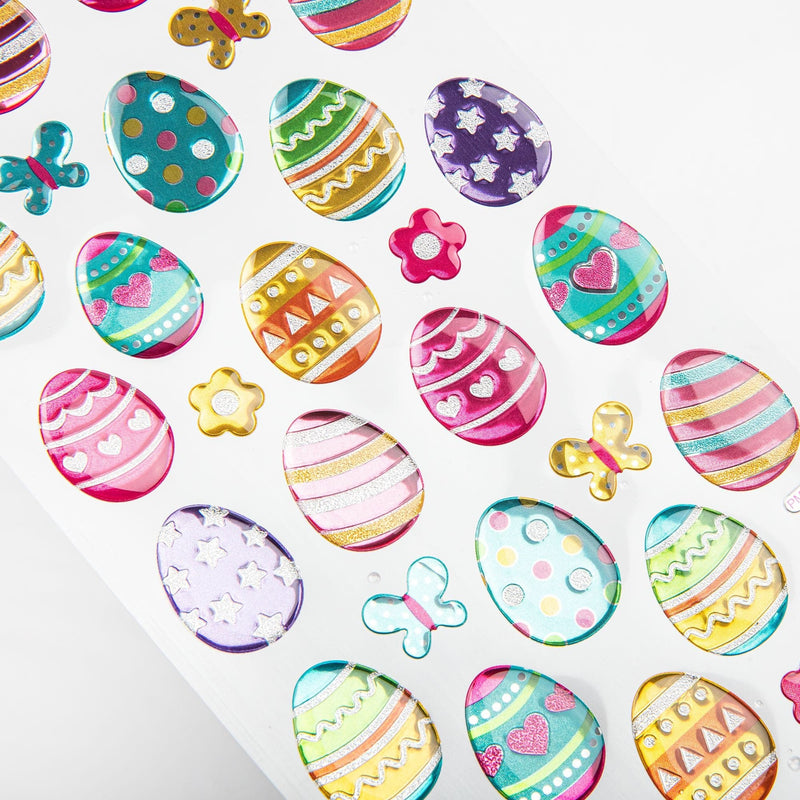 White Smoke The Paper Mill Easter Glitter Epoxy Stickers - Easter Eggs Easter