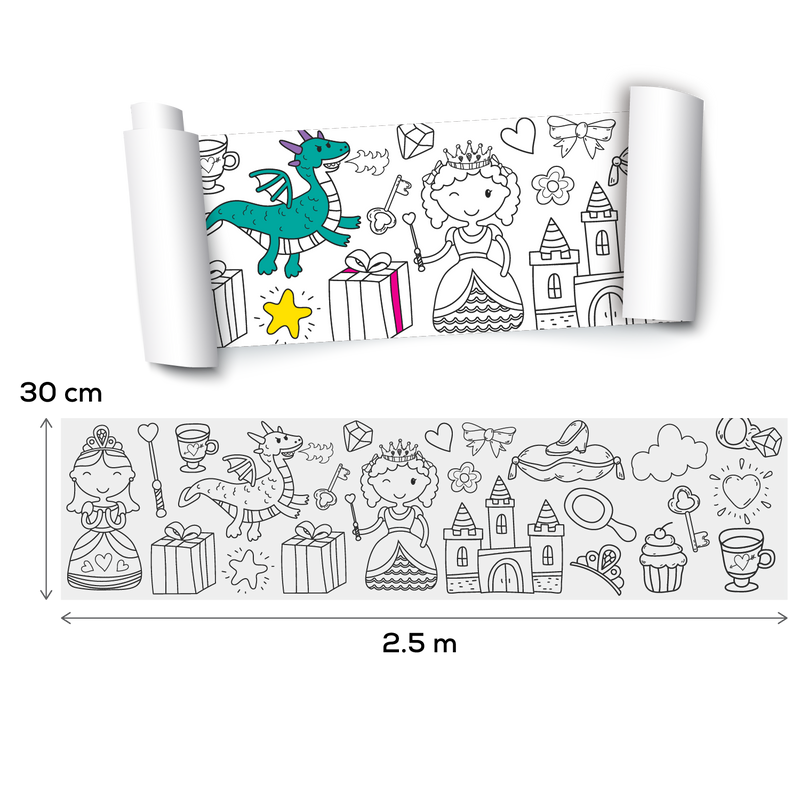 Dark Slate Gray Art Star Princess Colouring Roll 250cm Kids Craft Kits
