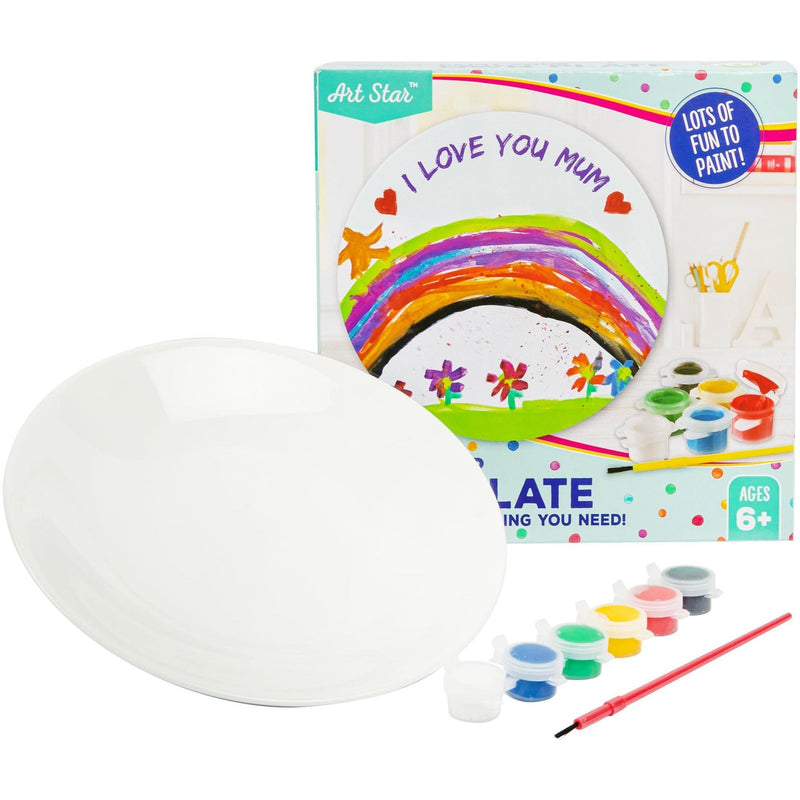 Yellow Green Art Star Paint Your Own Plate Kids Craft Kits