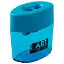 Light Sea Green The Art Studio 2 Hole Oval Pencil Sharpener With Catcher Drawing Accessories