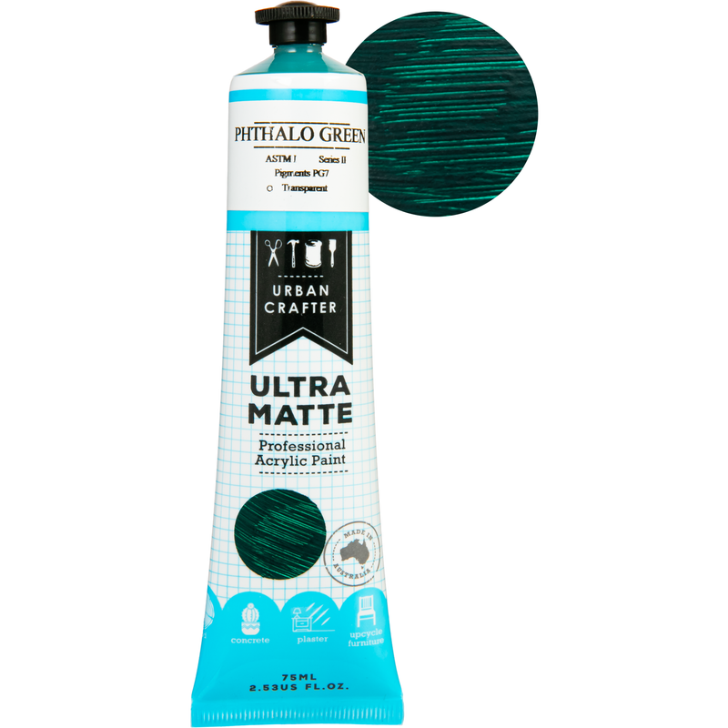 Lavender Urban Crafter Ultra Matte Acrylic Paint Phthalo Green Transparent S2 ASTM1 75ml Acrylic Paints