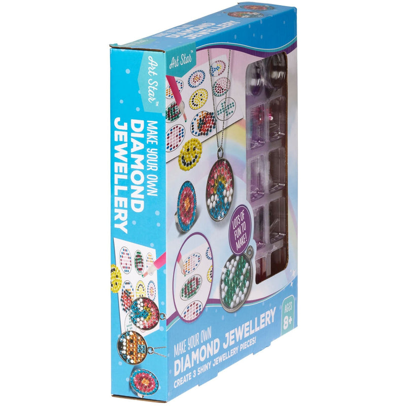 Medium Turquoise Art Star Make Your Own Diamond Painting Jewellery Kit Kids Craft Kits