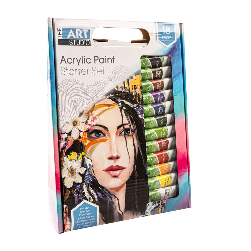 Snow The Art Studio Acrylic Paint Starter Set 18 Pieces Acrylic Paints