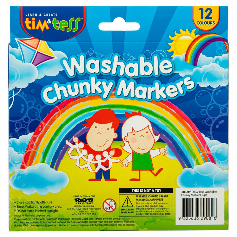 Sandy Brown Tim & Tess Washable Chunky Markers (12 Pack) Kids Markers