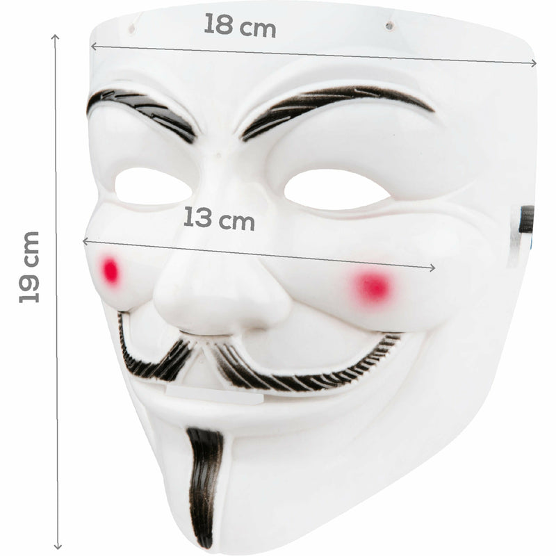 Light Gray Halloween Guy Fawkes Mask 19x18.5cm Halloween