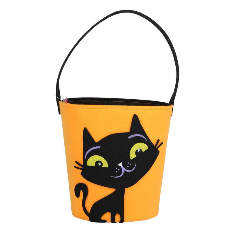 Sandy Brown Art Star Halloween Felt Cat Bucket 18 x 18cm Halloween