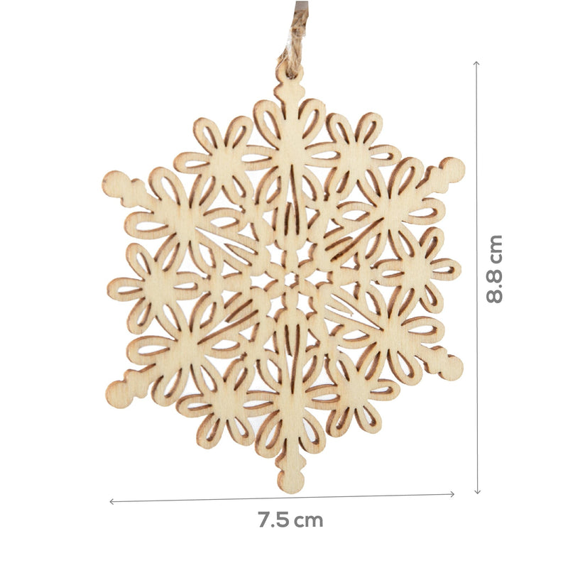 Wheat Make A Merry Christmas Plywood Ornate Snowflake Ornament 3 Pack Christmas