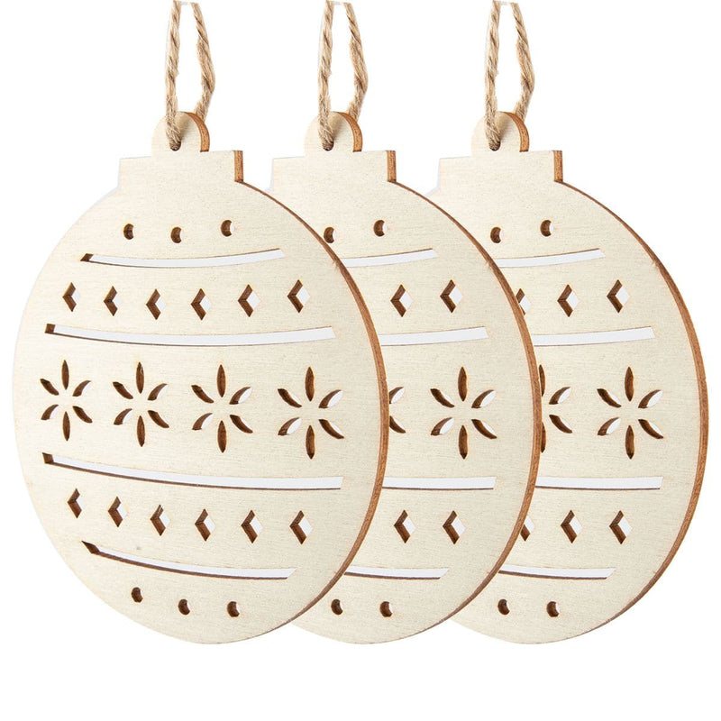 Antique White Make A Merry Christmas Plywood Laser Bauble Ornament 3pk Christmas