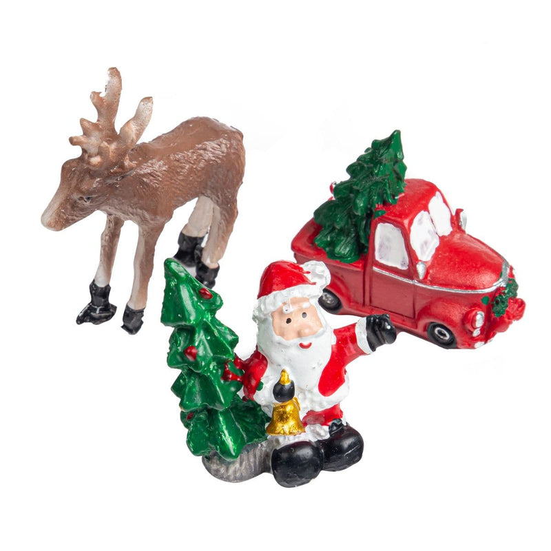 Dark Slate Gray Make A Merry Christmas Ornaments Stag/Santa/Ute 3pc Christmas