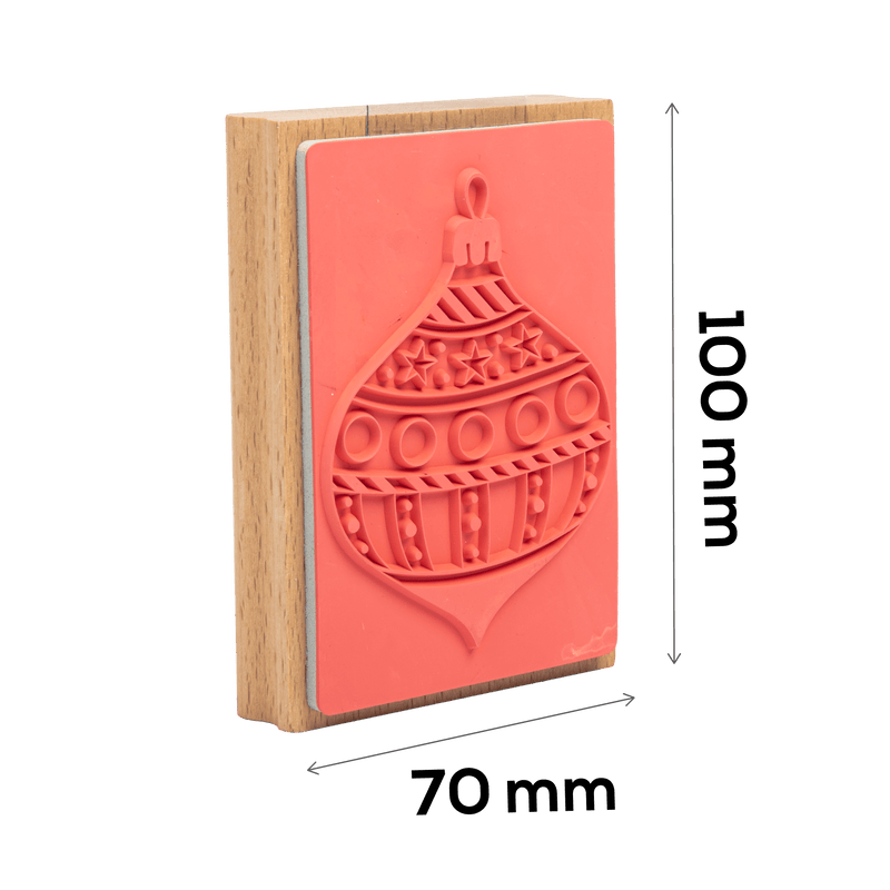 Salmon Make A Merry Christmas-Baubles Wooden Stamp 70x100mm Christmas