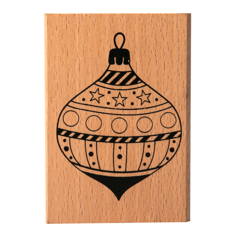 Dark Salmon Make A Merry Christmas-Baubles Wooden Stamp 70x100mm Christmas