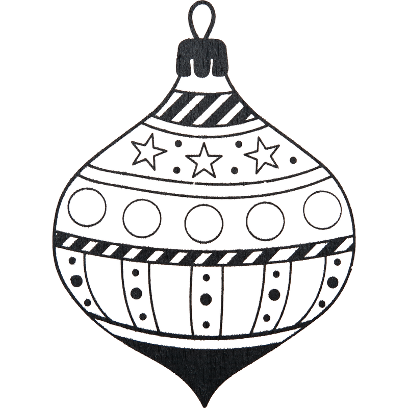 Dark Slate Gray Make A Merry Christmas-Baubles Wooden Stamp 70x100mm Christmas