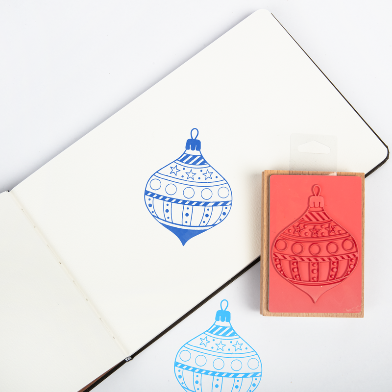 White Smoke Make A Merry Christmas-Baubles Wooden Stamp 70x100mm Christmas