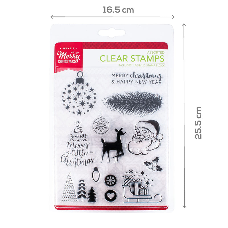 Lavender Make A Merry Christmas Assorted Clear Stamps Christmas