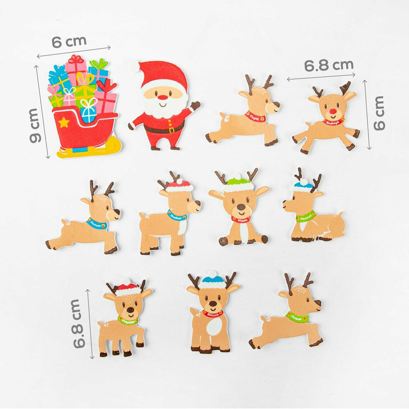 Red Artstar Santa And Reindeer Foam Sticker Tub 100G Christmas