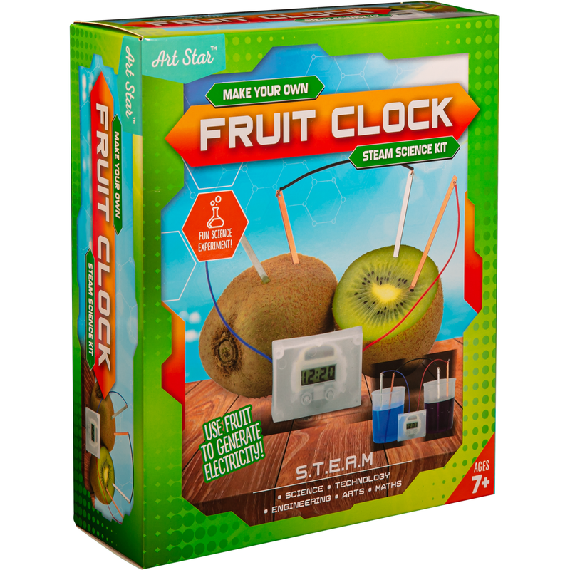 Olive Drab Art Star Make Your Own Fruit Clock STEAM Science Kit Kids Craft Kits