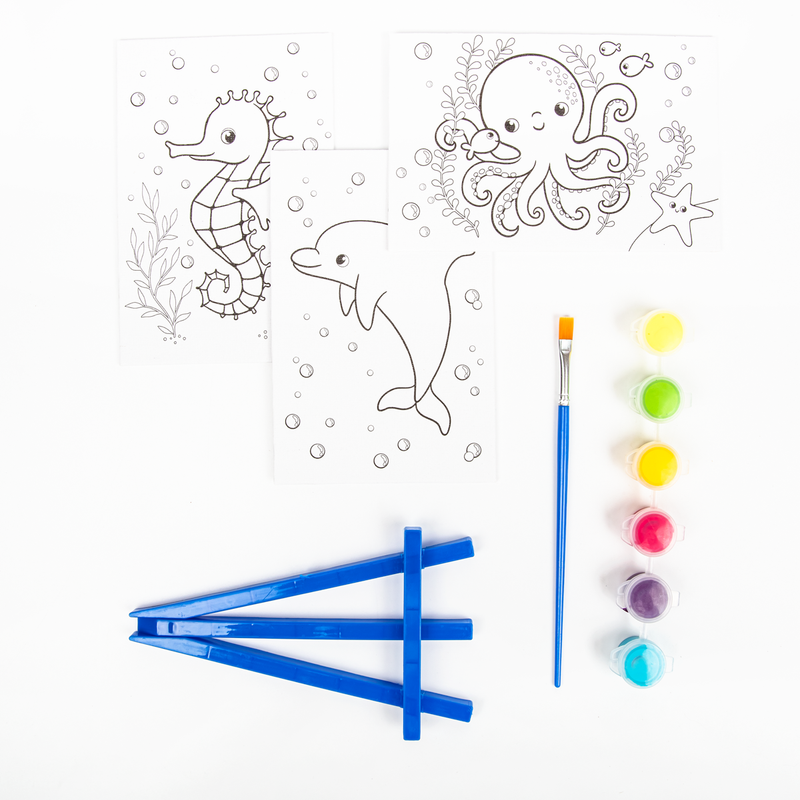 Dark Slate Blue Art Star Canvas and Easel Set Makes 3 Kids Craft Kits
