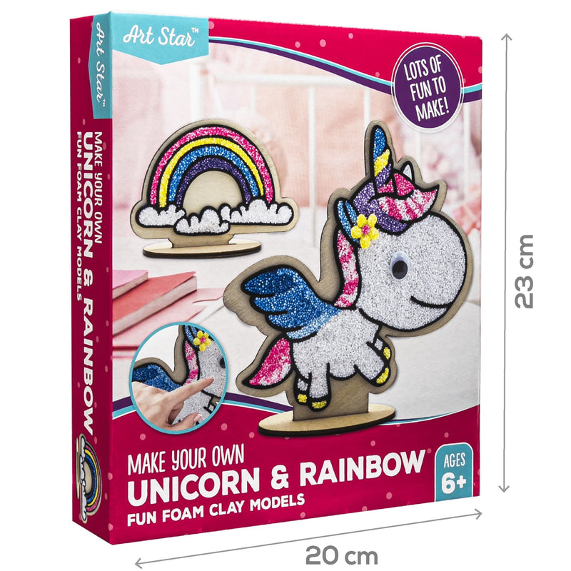 Light Gray Art Star Foam Clay Unicorn and Rainbow Kids Craft Kits