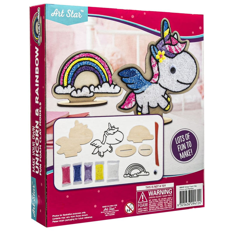 Beige Art Star Foam Clay Unicorn and Rainbow Kids Craft Kits