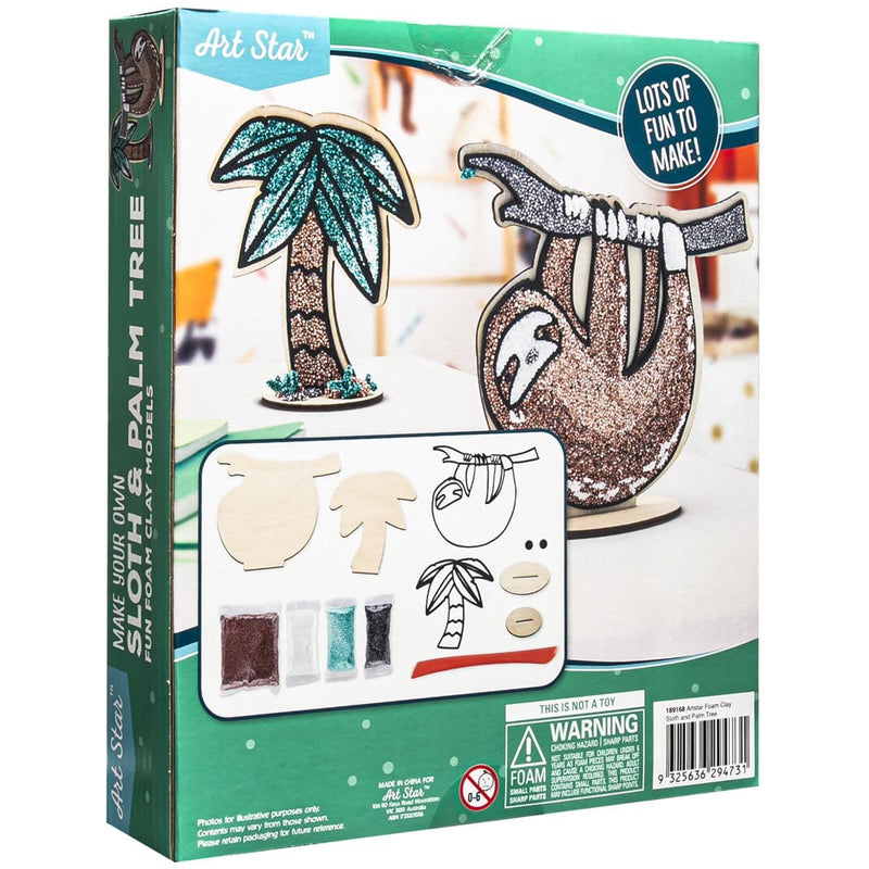 Beige Art Star Foam Clay Sloth and Palm Tree Kids Craft Kits