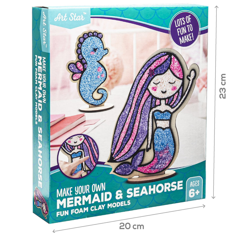 Slate Gray Art Star Foam Clay Mermaid and Seahorse Kids Craft Kits