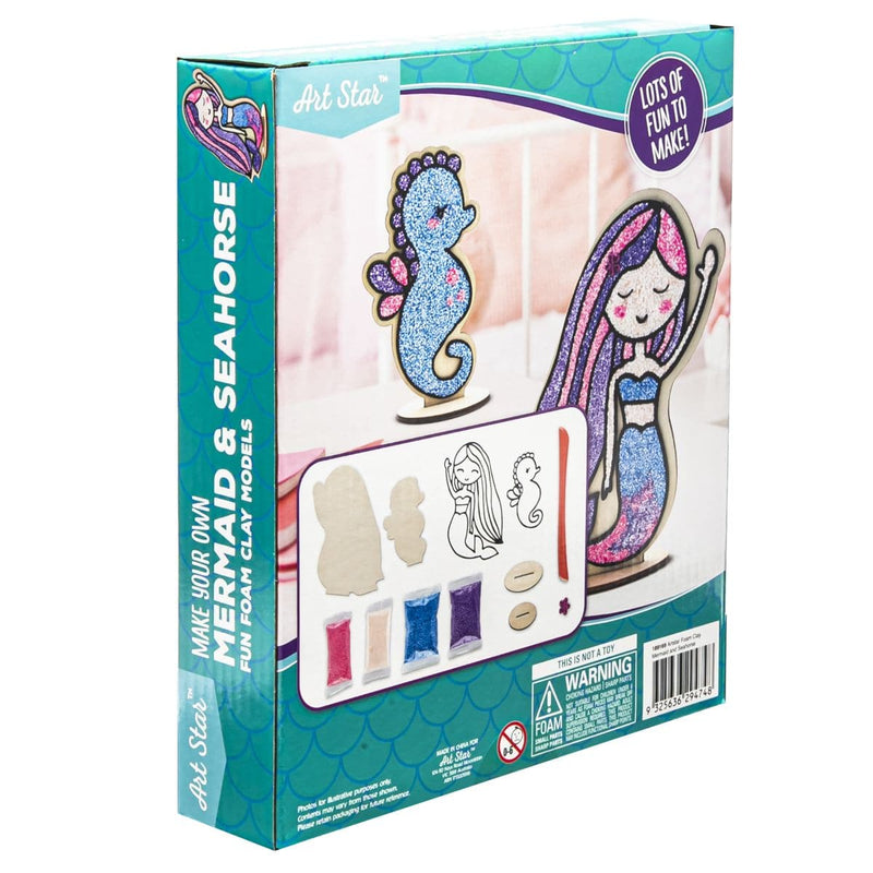Beige Art Star Foam Clay Mermaid and Seahorse Kids Craft Kits