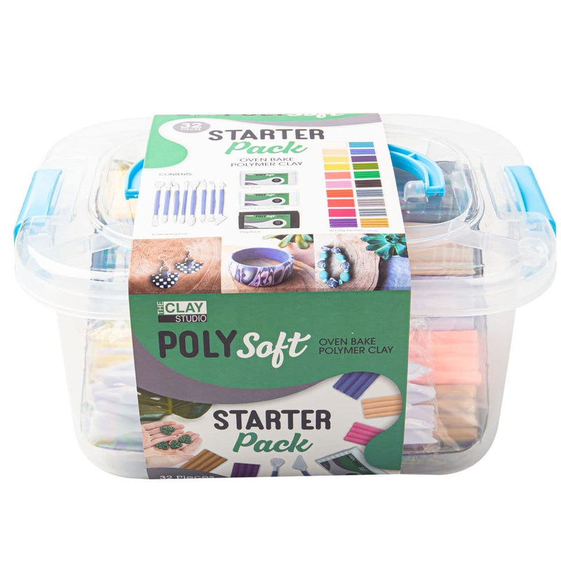 Sea Green The Clay Studio Soft Polymer Clay Starter Pack (32 Pieces) Polymer Clay (Oven Bake)