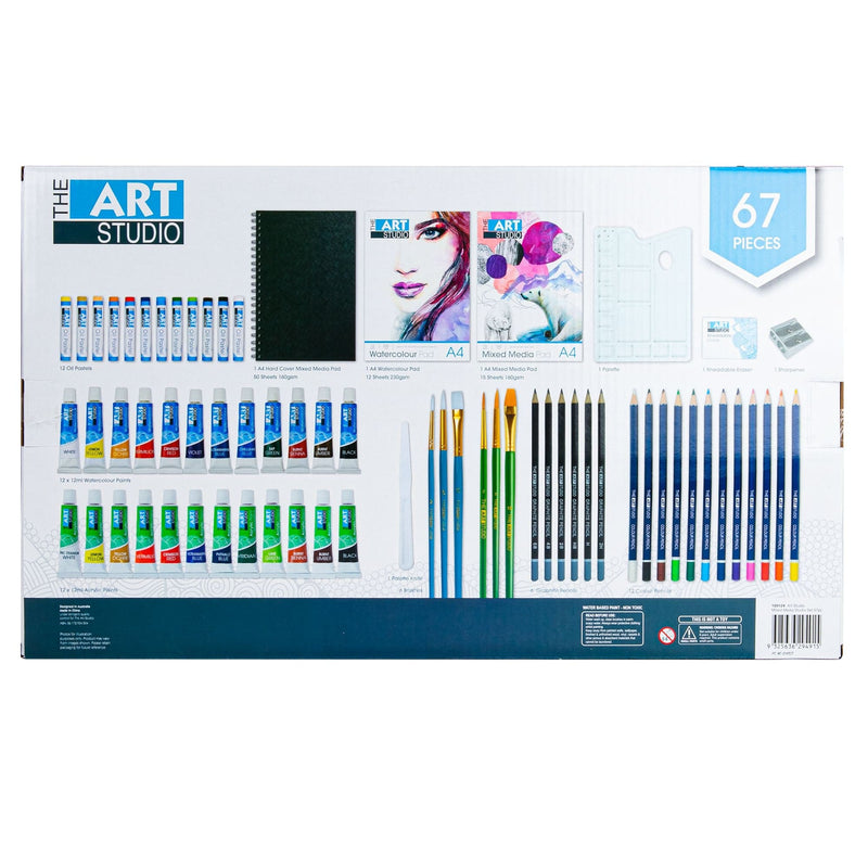 White Smoke Art Studio Mixed Media Studio Set 67pc Mixed Media Sets