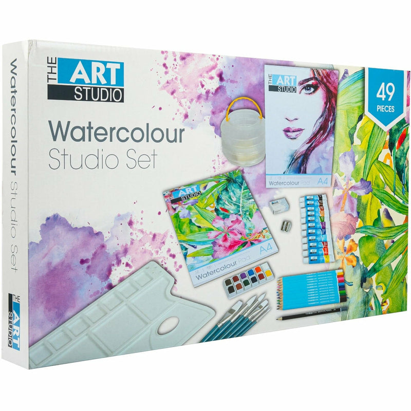 Lavender The Art Studio Watercolour Studio Set (49 Pieces) Watercolour Painting Sets