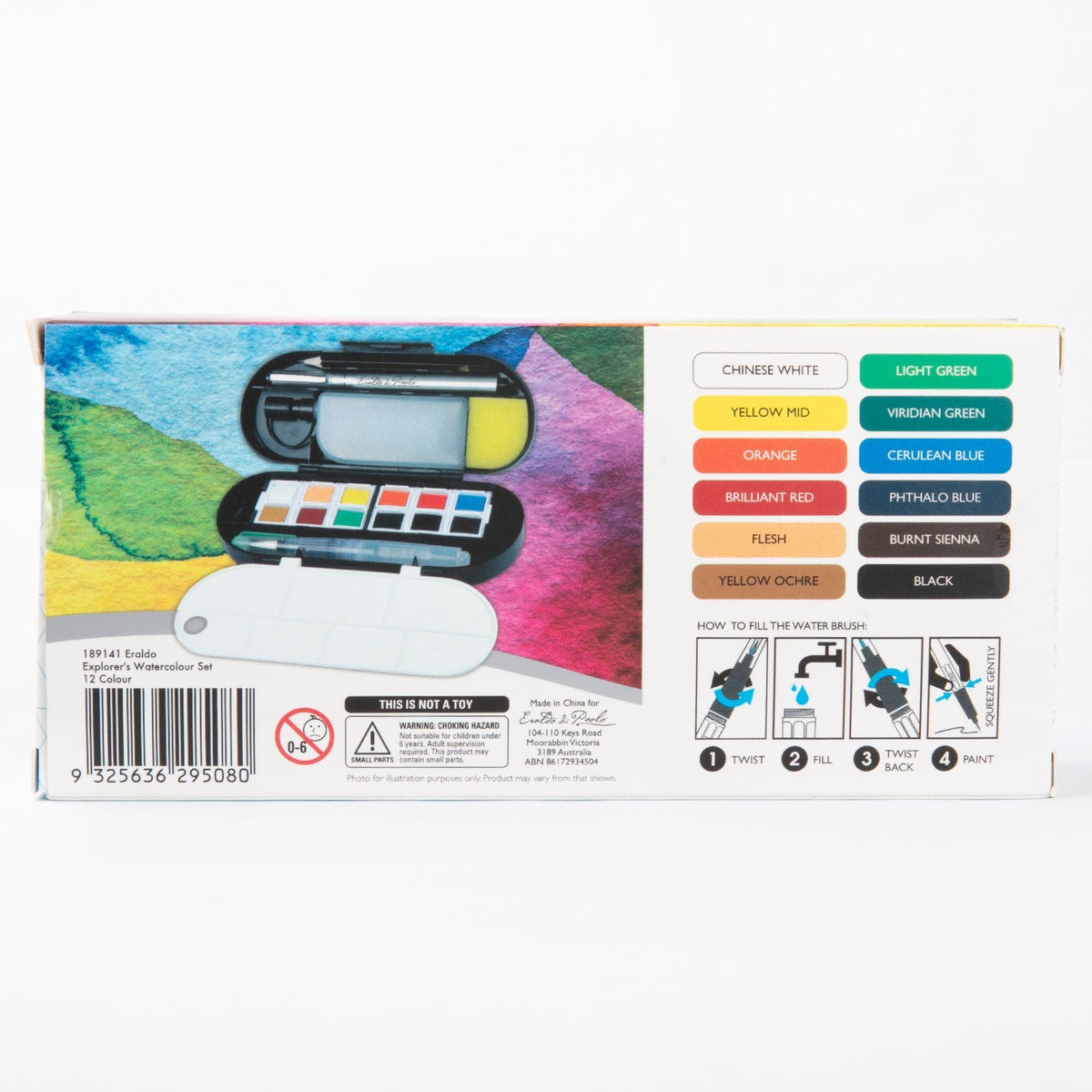 Rosy Brown Eraldo di Paolo Explorers Watercolour Set 12 colour Watercolour Paints