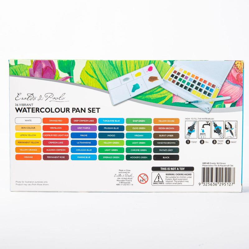 Medium Sea Green Eraldo Watercolour Studio Set 36 Colour & BrushPen Watercolour Paints