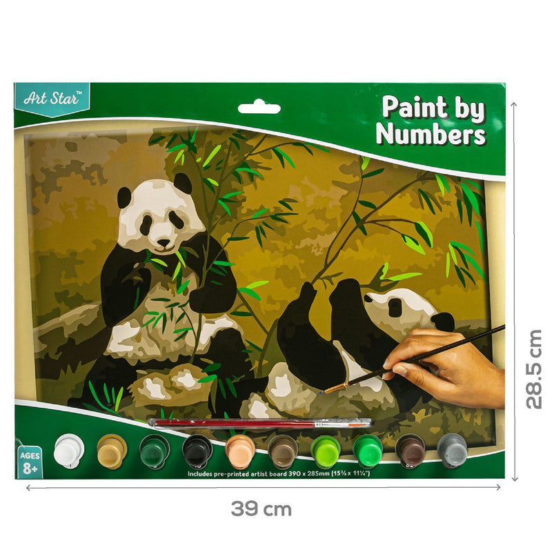 Dark Goldenrod Art Star Paint By Number Large- Panda Pair Kids Craft Kits